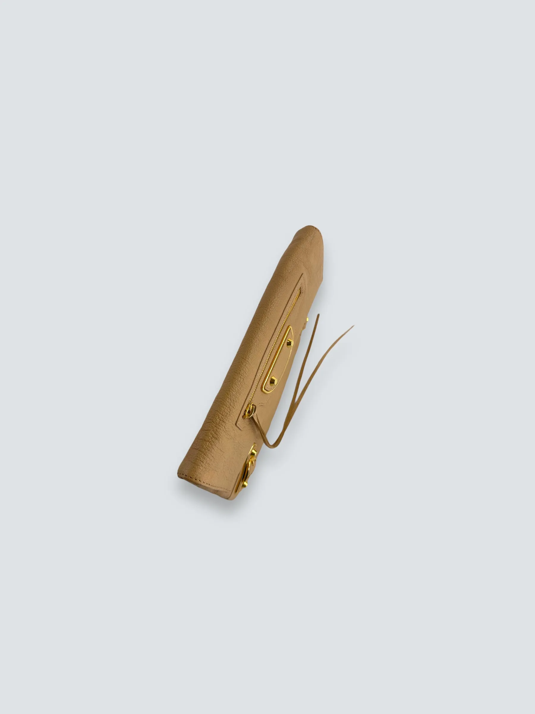 Balenciaga Beige Leather Envelope Clutch