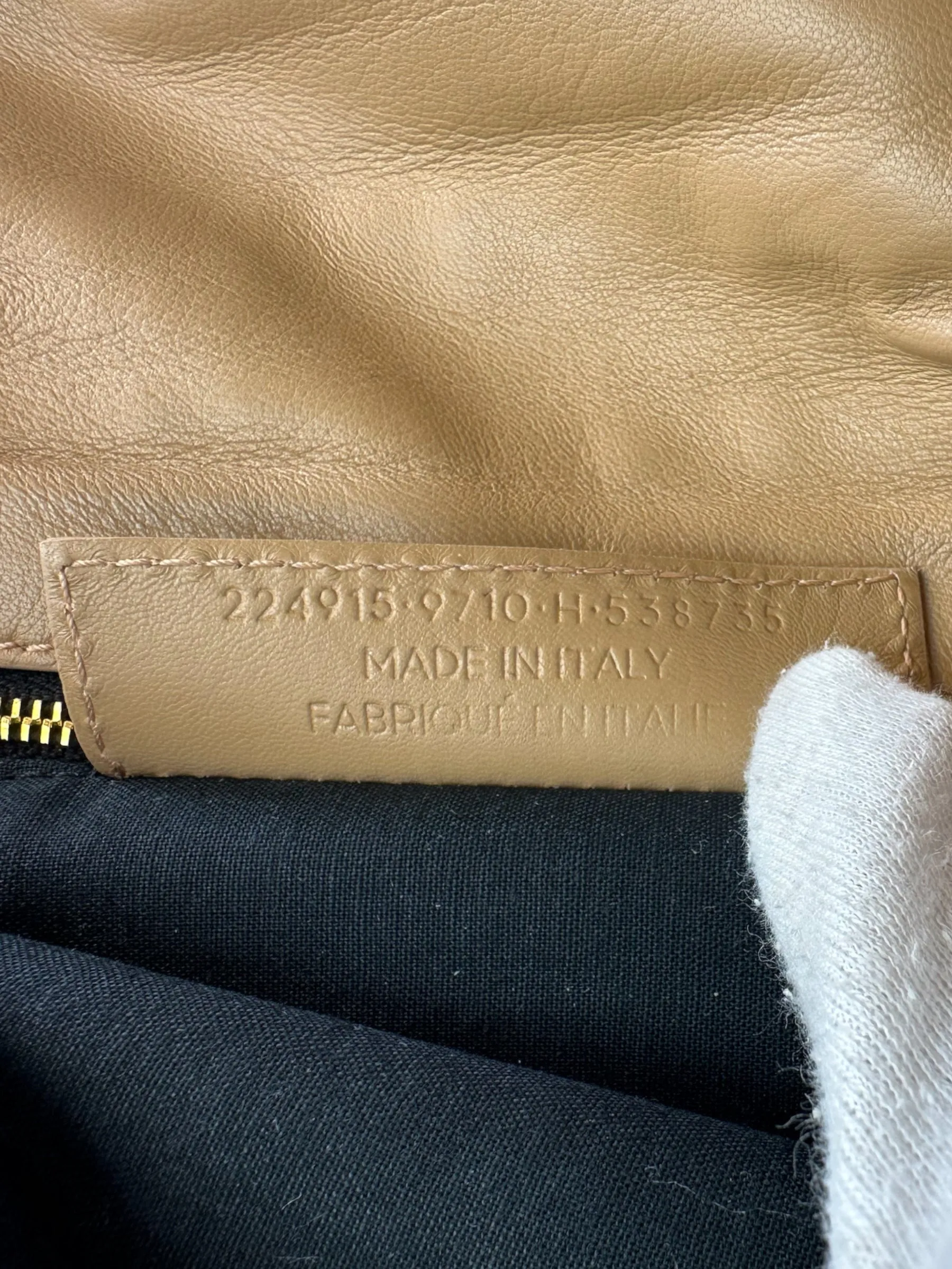 Balenciaga Beige Leather Envelope Clutch