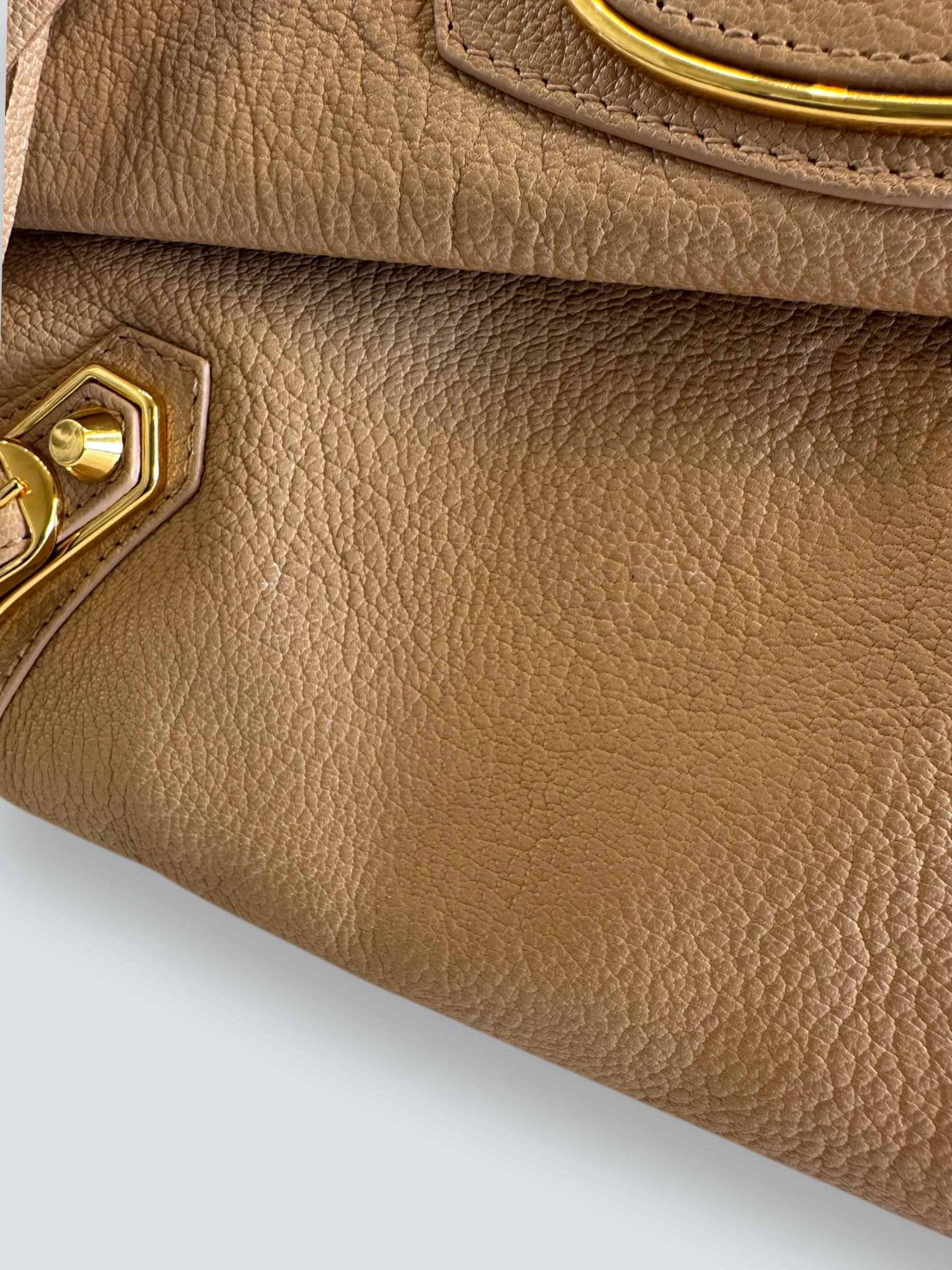 Balenciaga Beige Leather Envelope Clutch