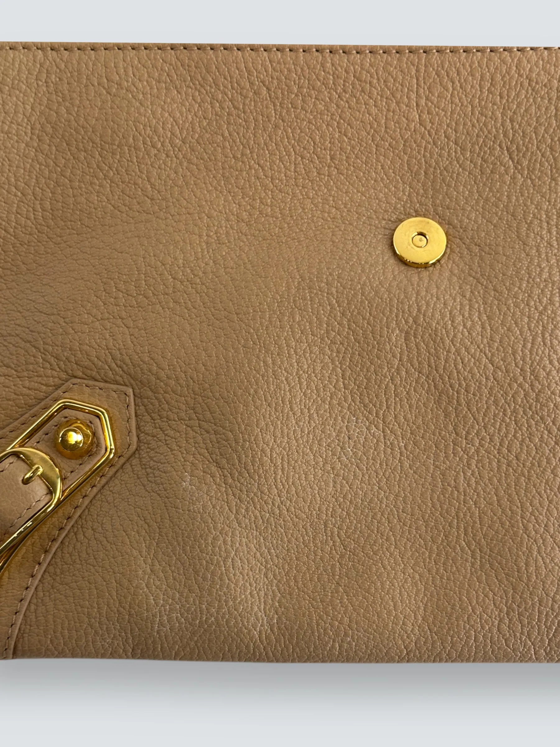 Balenciaga Beige Leather Envelope Clutch