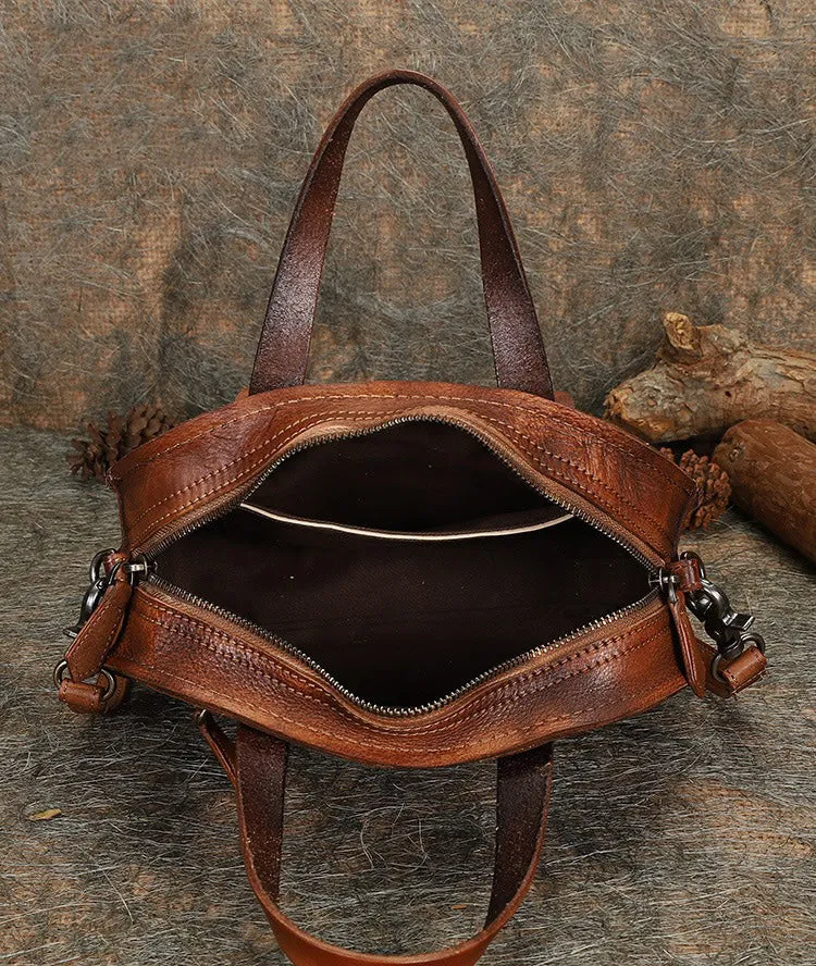 Best Brown Leather Womens Vintage Handbag Handmade Crossbody Purse for Ladies