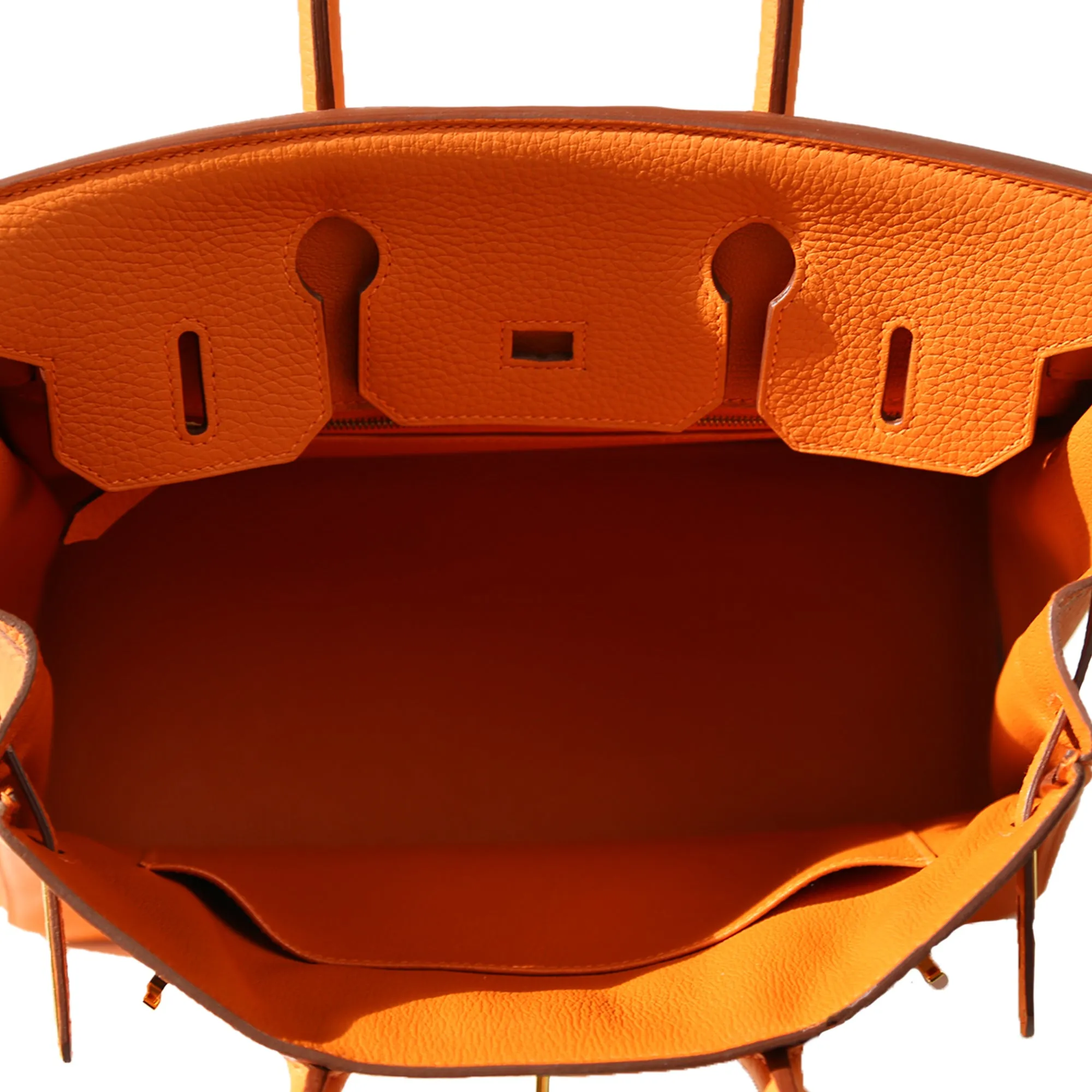 Birkin 30 Orange Clemence GHW
