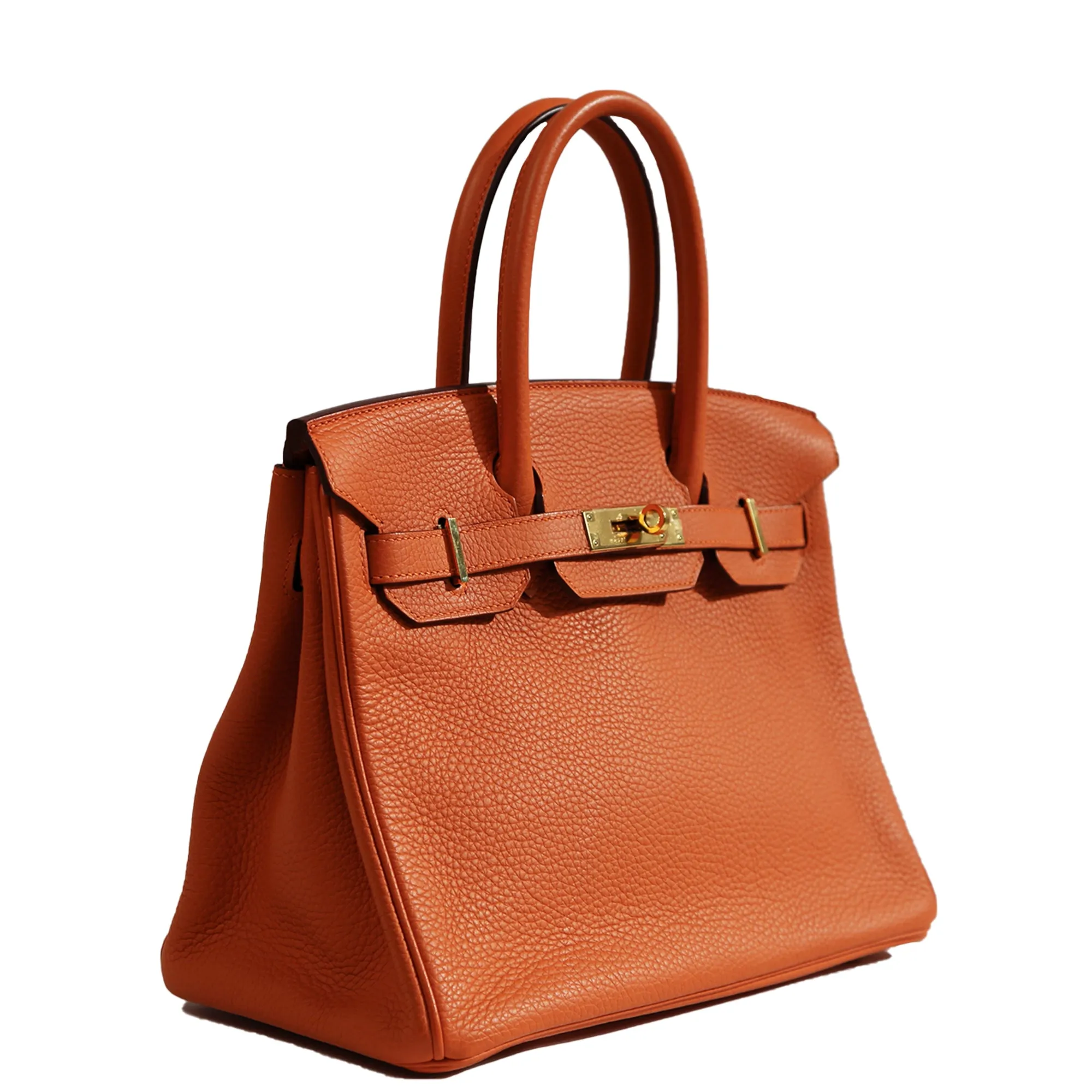 Birkin 30 Orange Clemence GHW