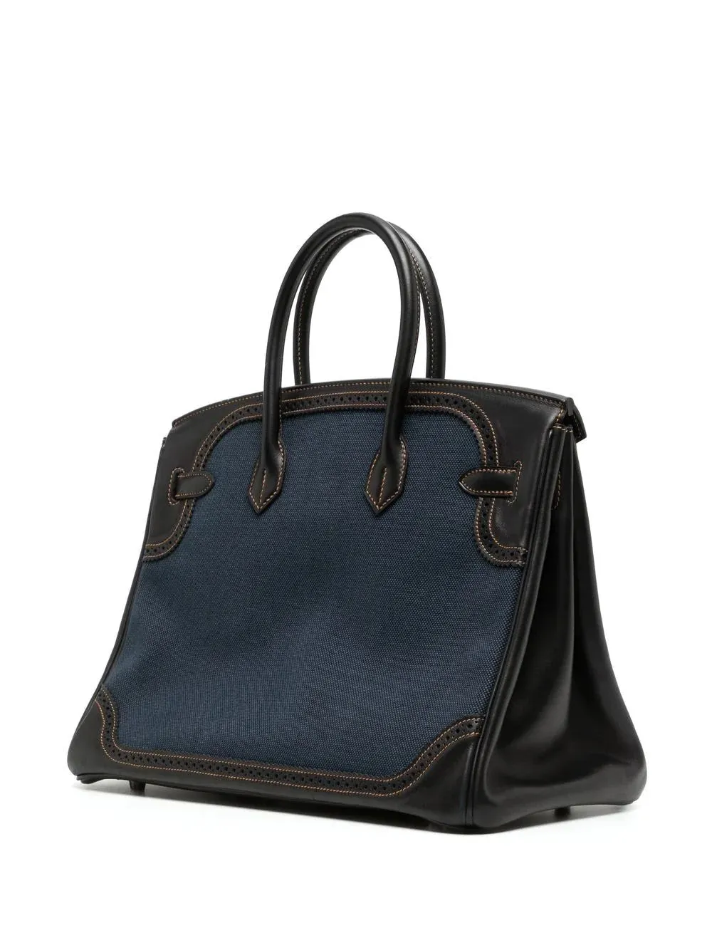 Birkin 35 Denim & Leather Ghillies PHW