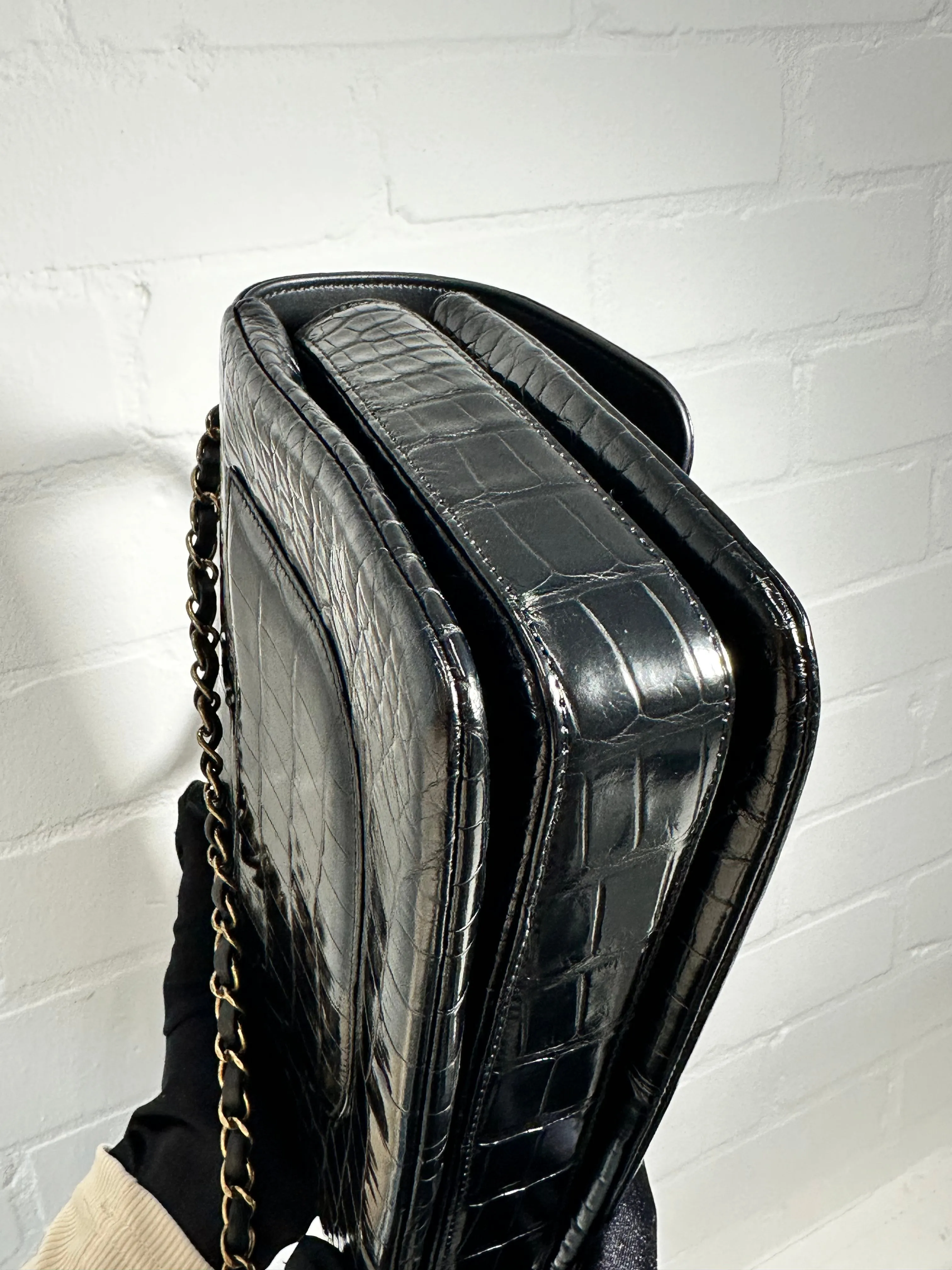 Black Exotic Vintage Flap Bag