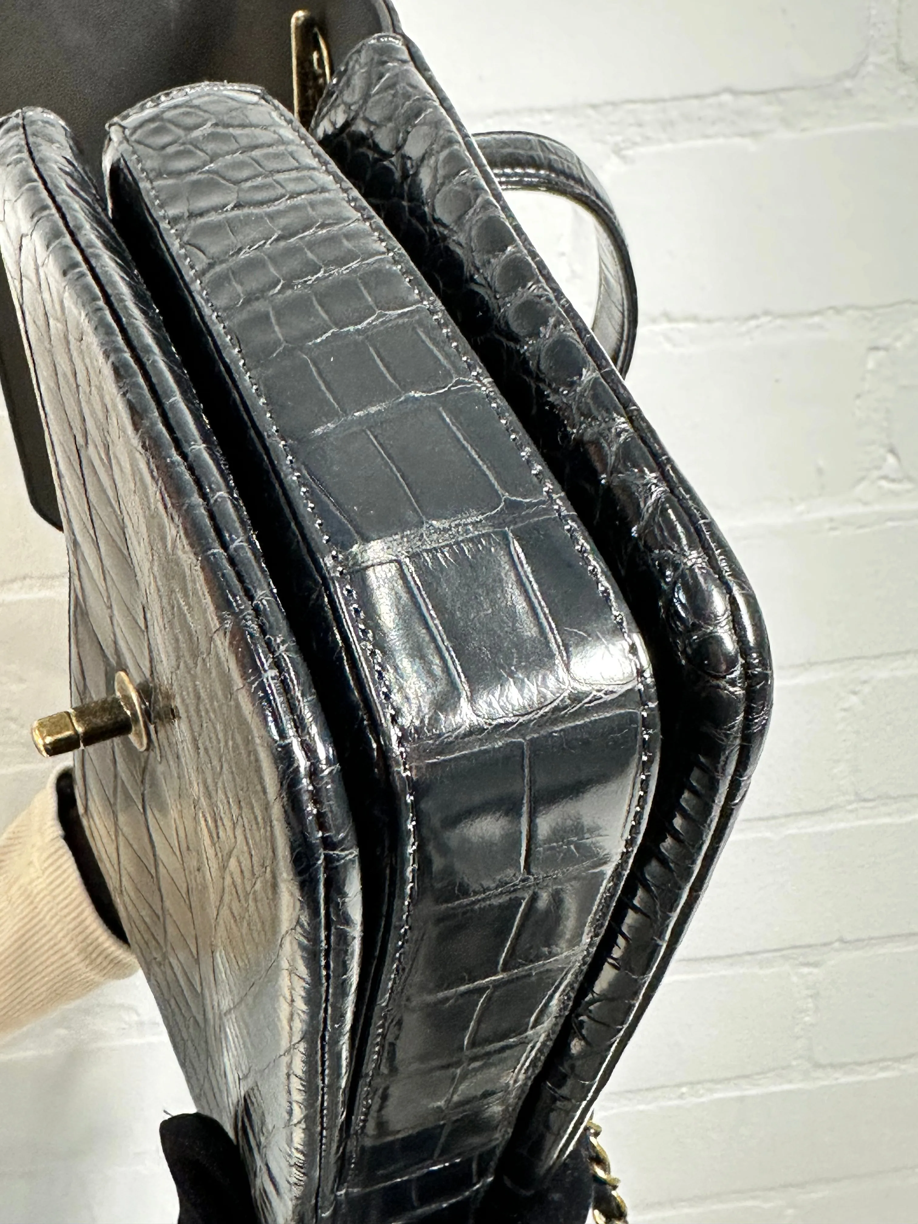 Black Exotic Vintage Flap Bag