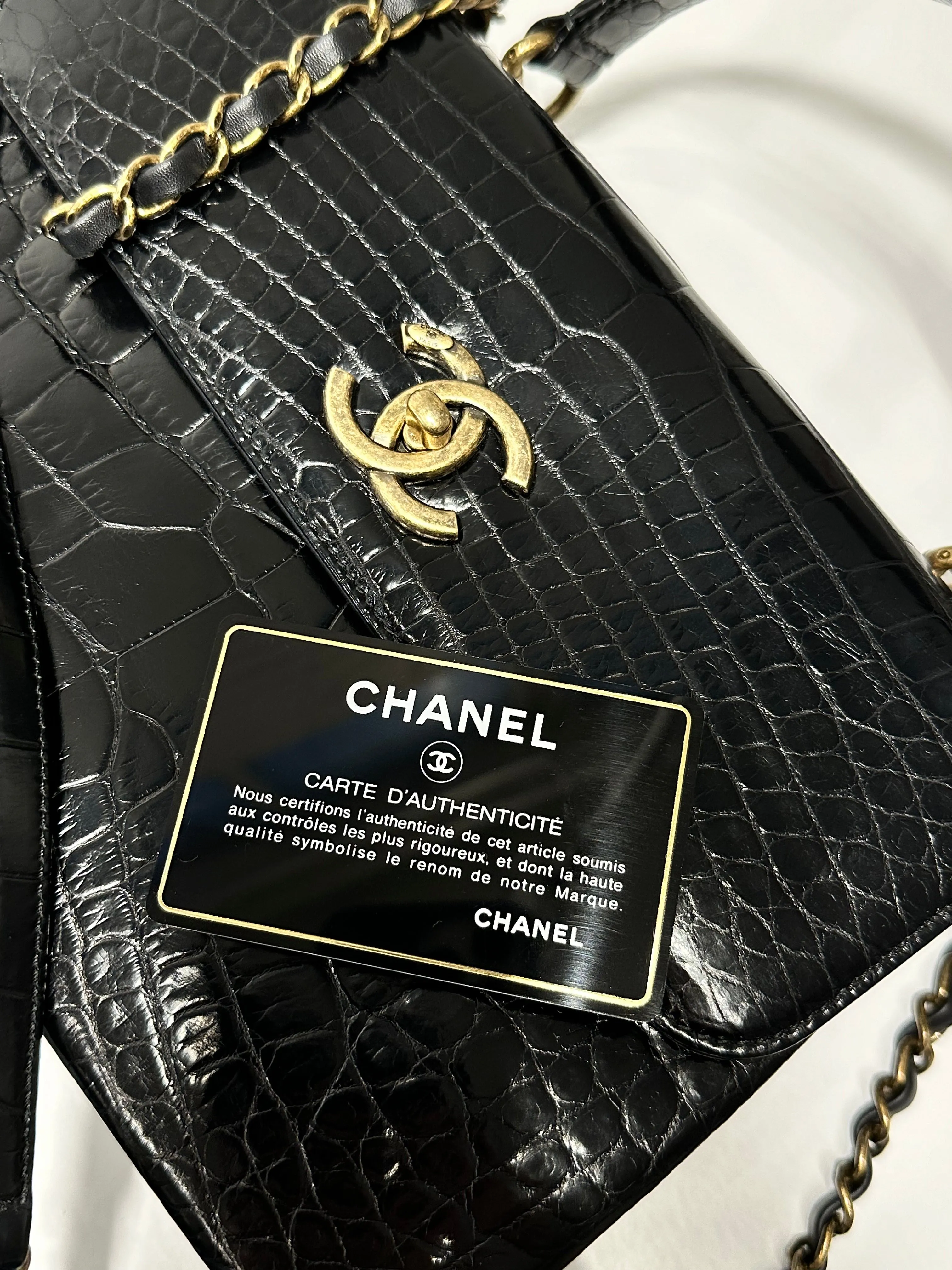 Black Exotic Vintage Flap Bag