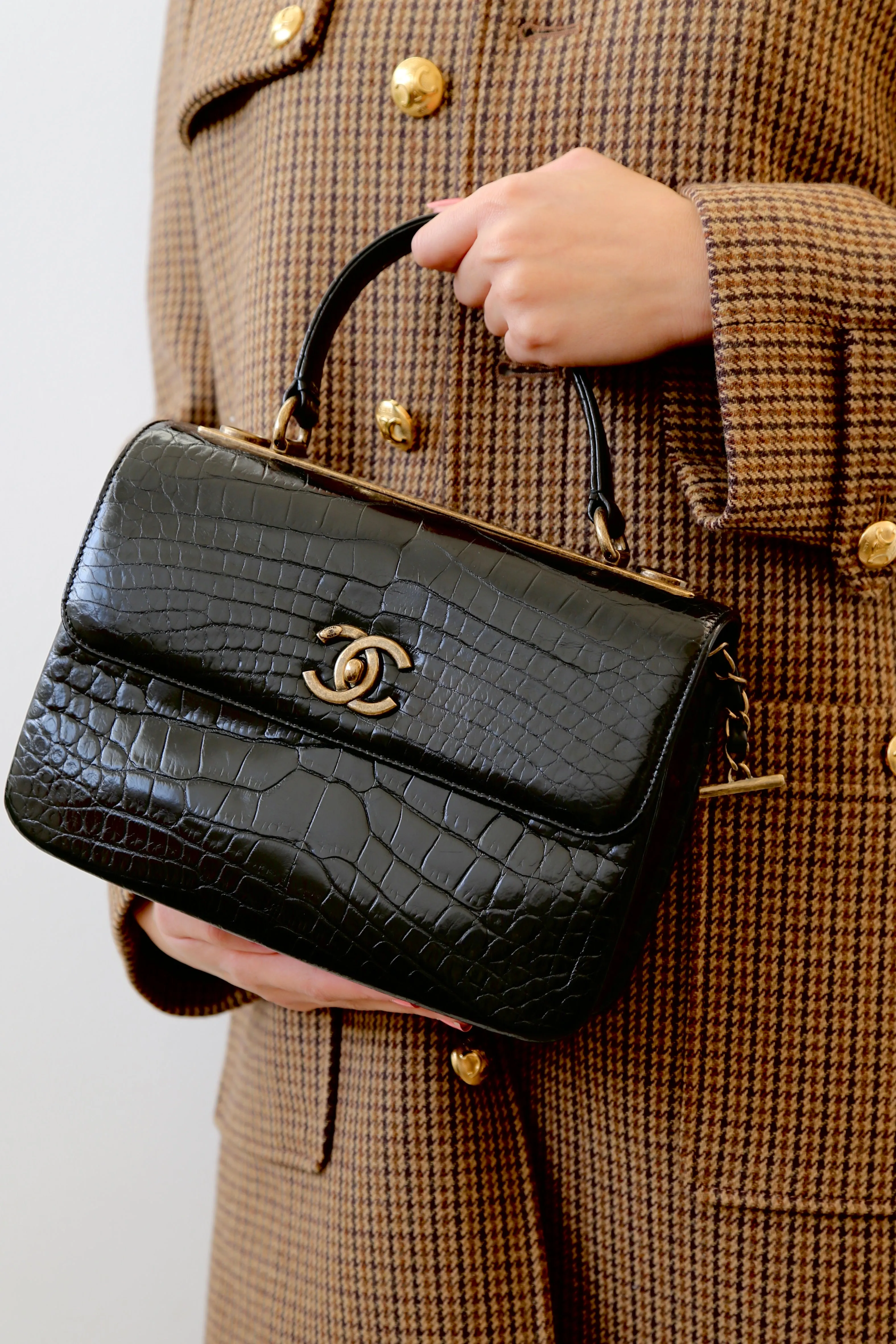 Black Exotic Vintage Flap Bag