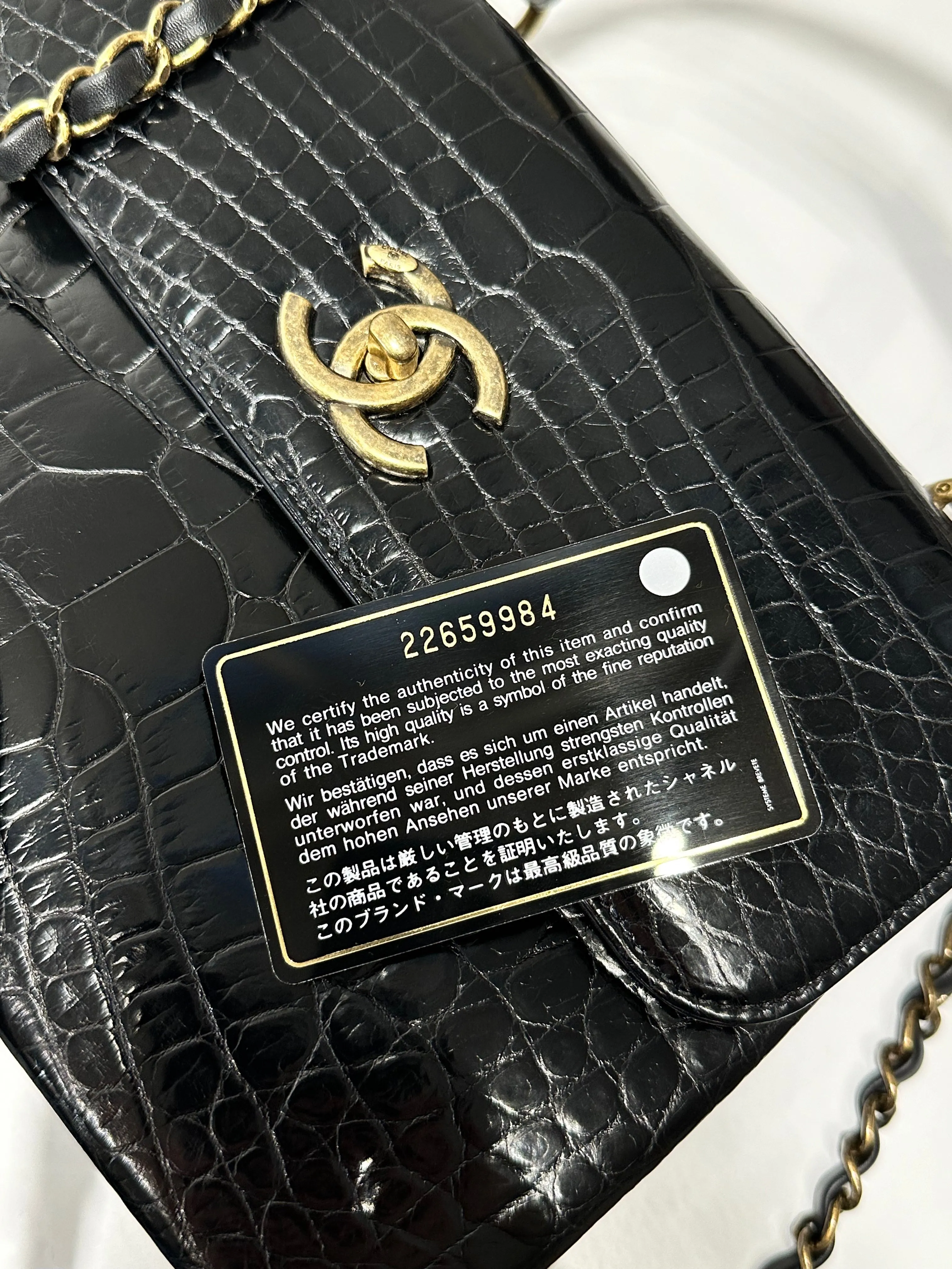 Black Exotic Vintage Flap Bag