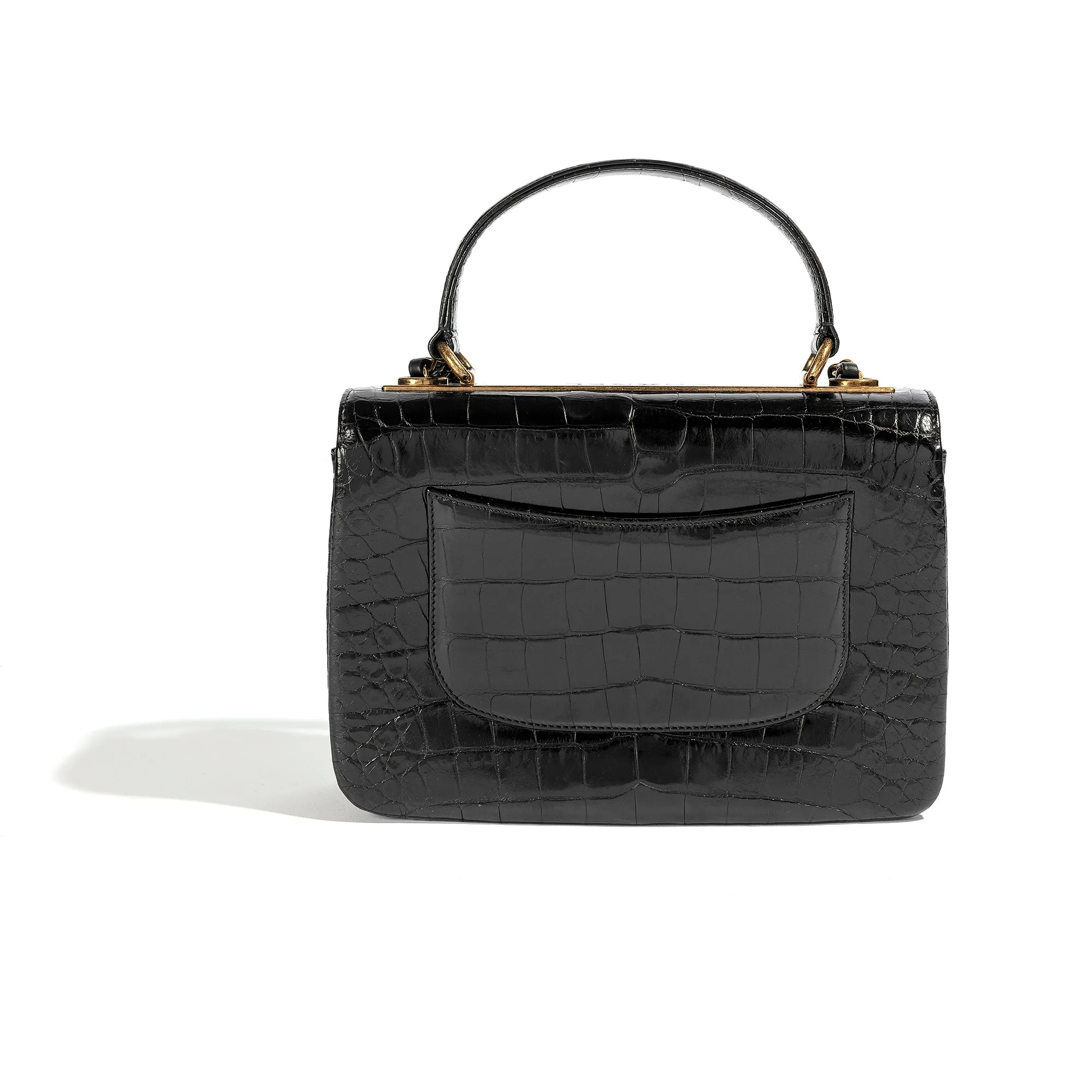 Black Exotic Vintage Flap Bag