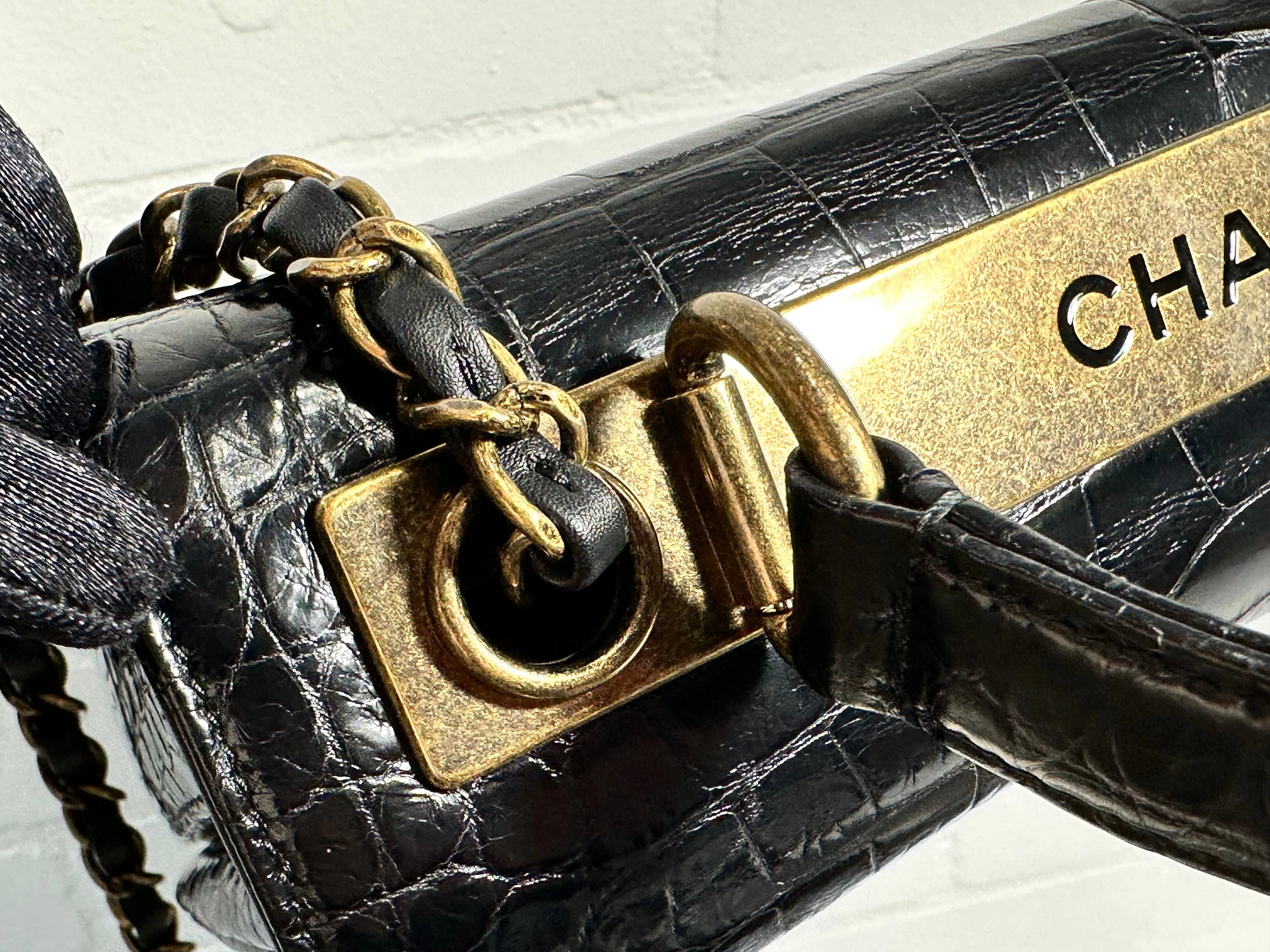 Black Exotic Vintage Flap Bag