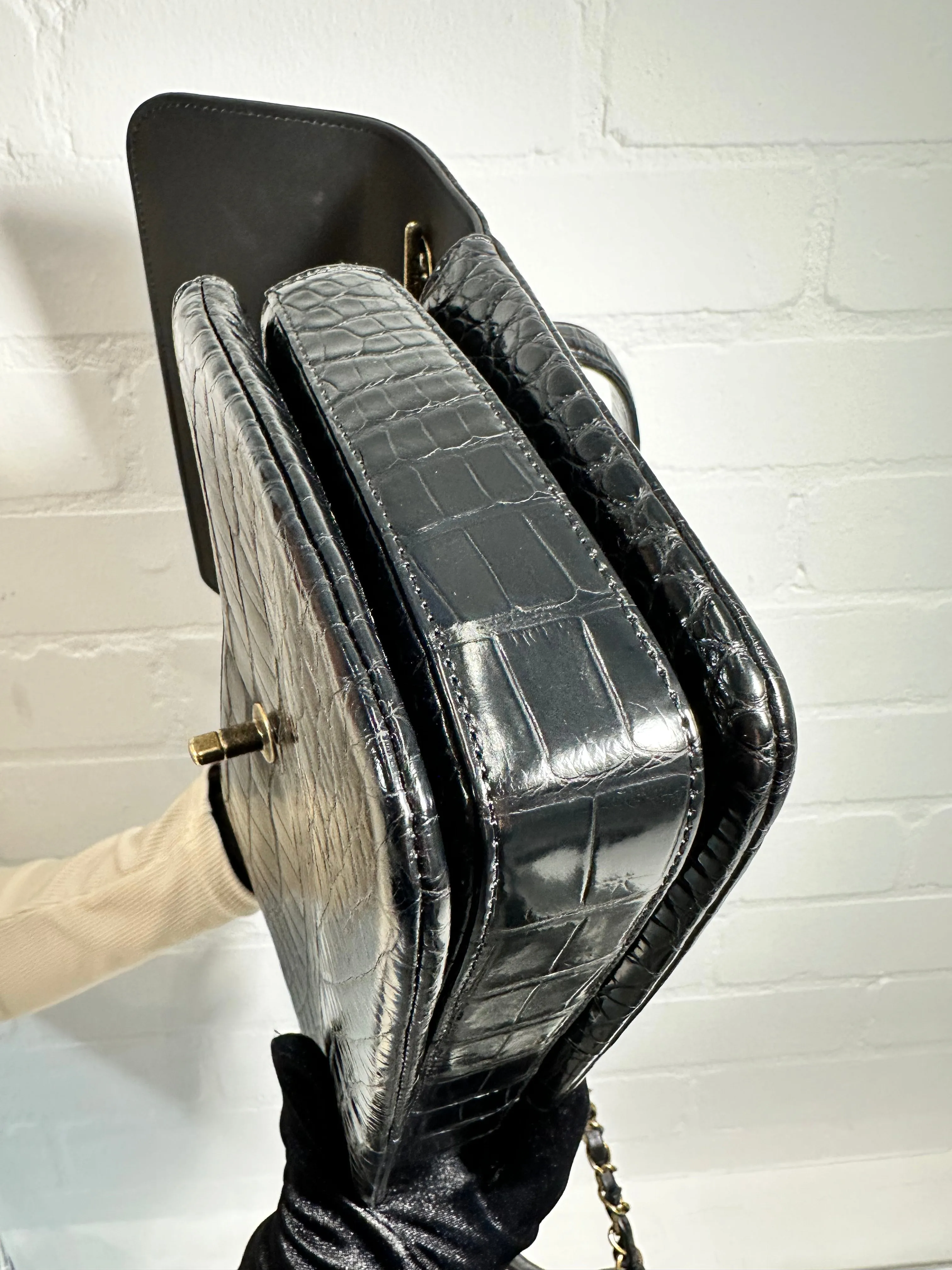 Black Exotic Vintage Flap Bag