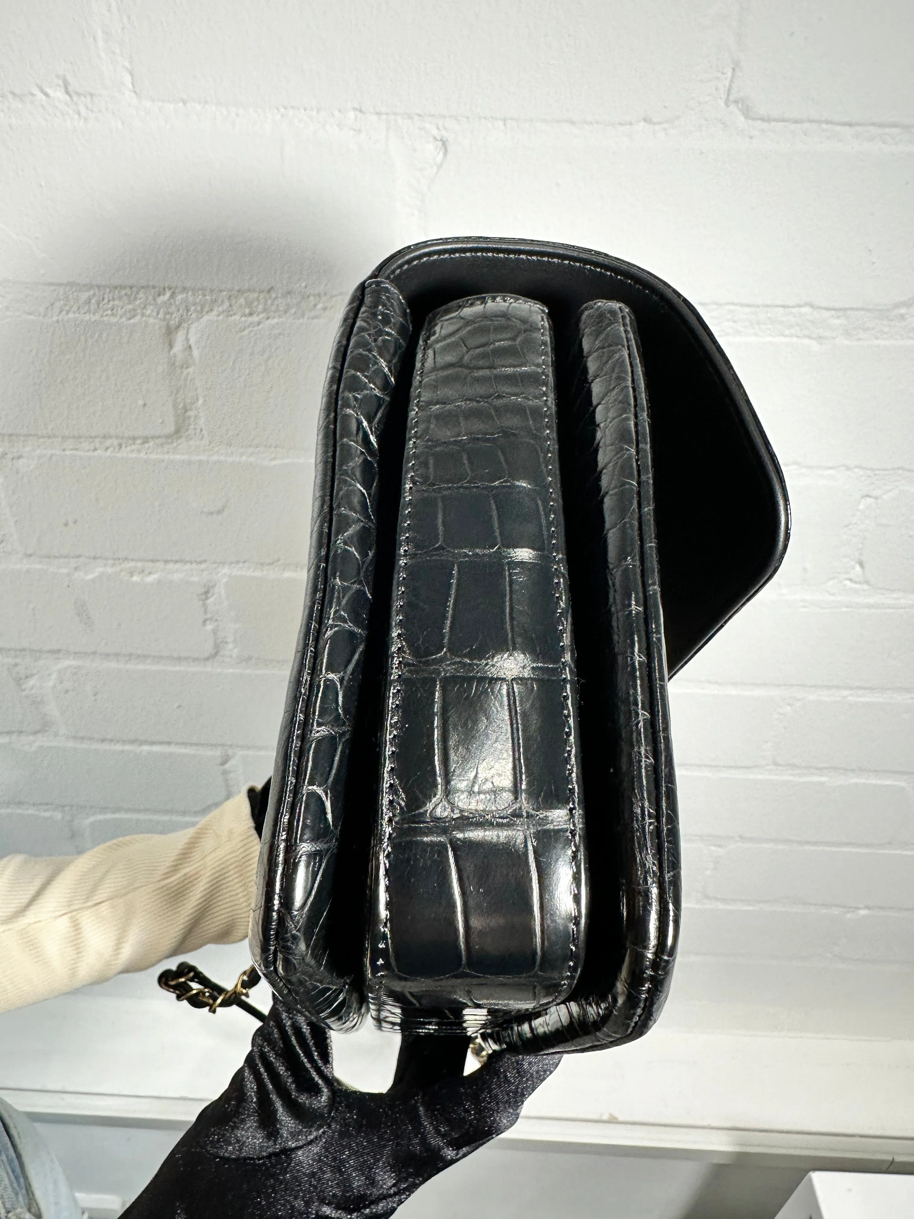 Black Exotic Vintage Flap Bag