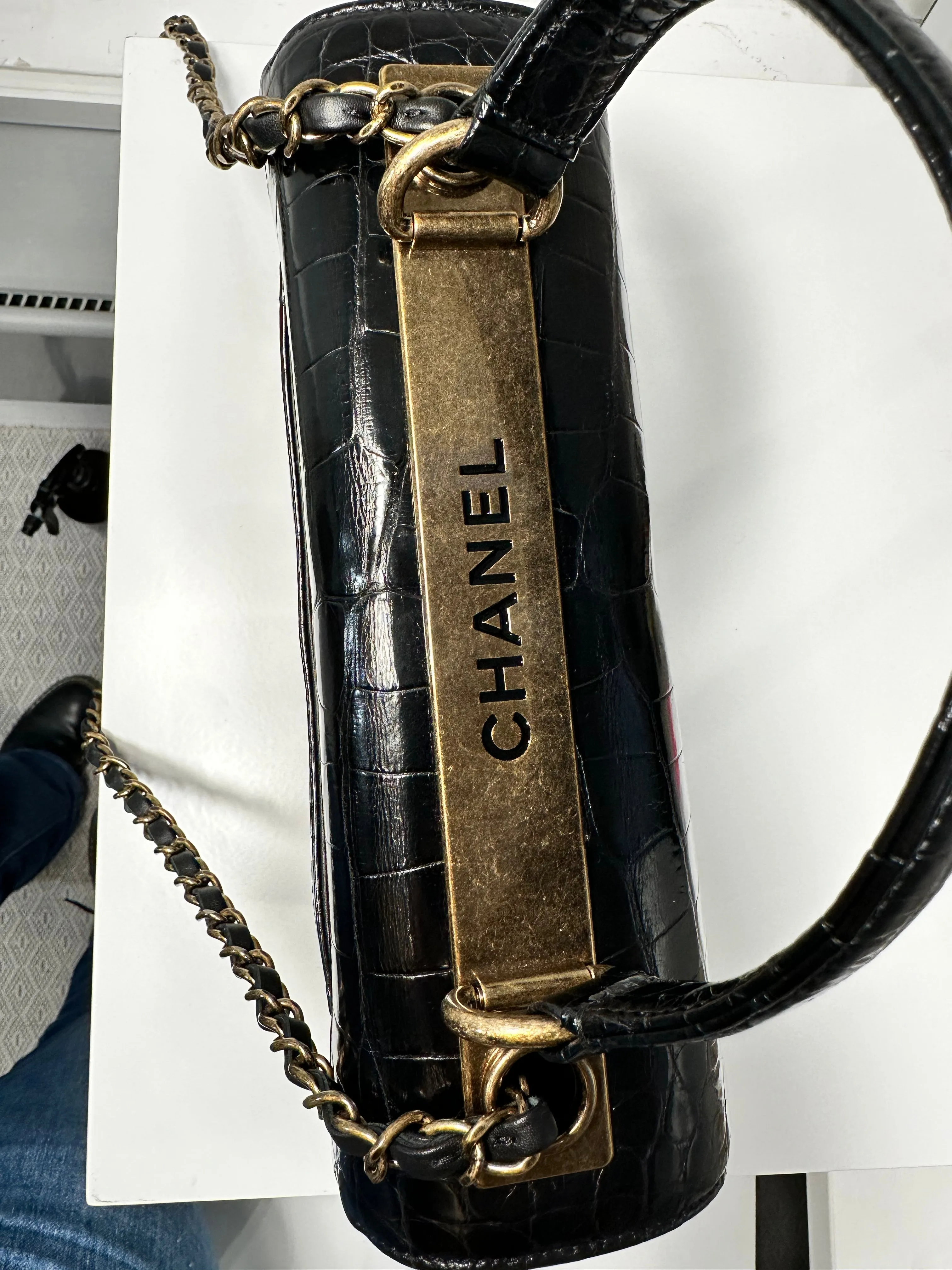 Black Exotic Vintage Flap Bag