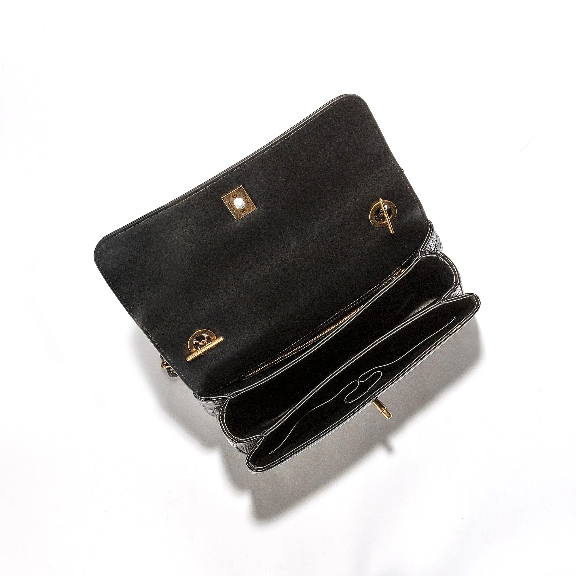 Black Exotic Vintage Flap Bag