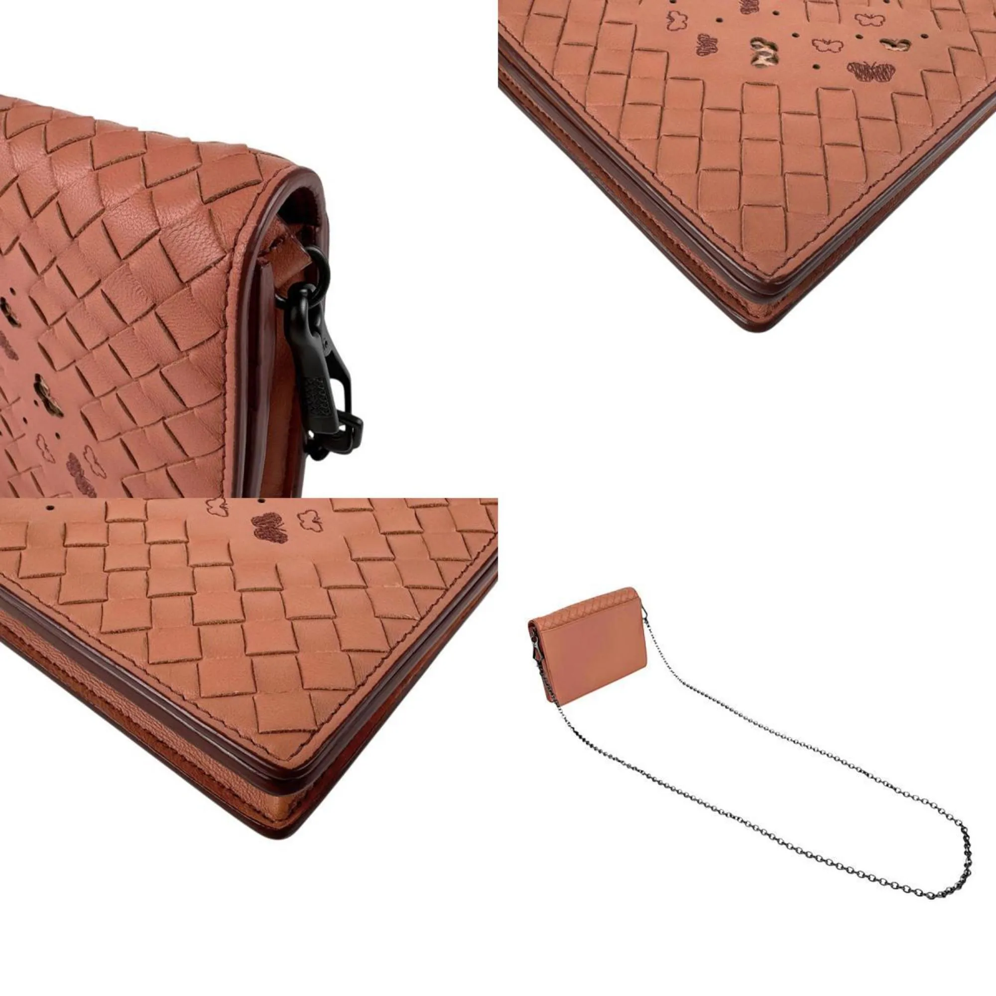Bottega Veneta Leather Chain/Shoulder Wallet (Pre-Owned)