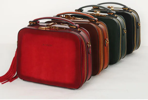 Brown Genuine Leather handbag shoulder bag for women leather Side bag
