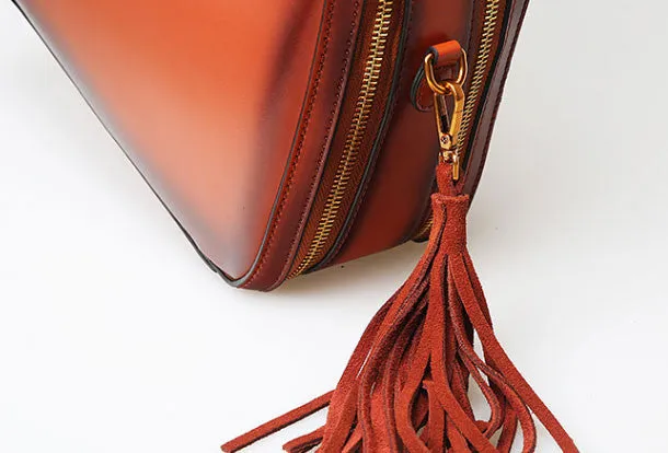 Brown Genuine Leather handbag shoulder bag for women leather Side bag