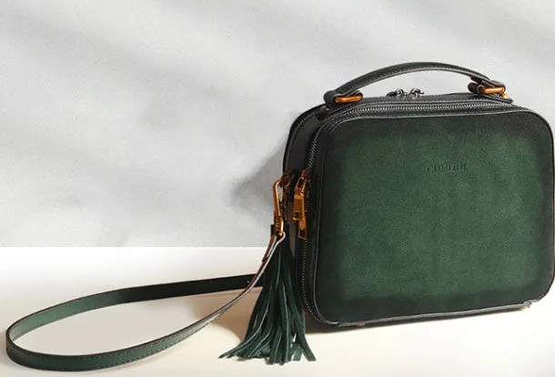 Brown Genuine Leather handbag shoulder bag for women leather Side bag