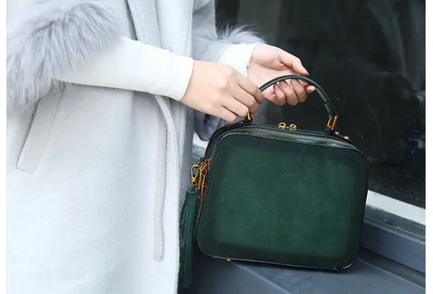 Brown Genuine Leather handbag shoulder bag for women leather Side bag