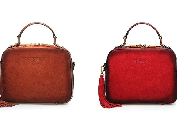 Brown Genuine Leather handbag shoulder bag for women leather Side bag