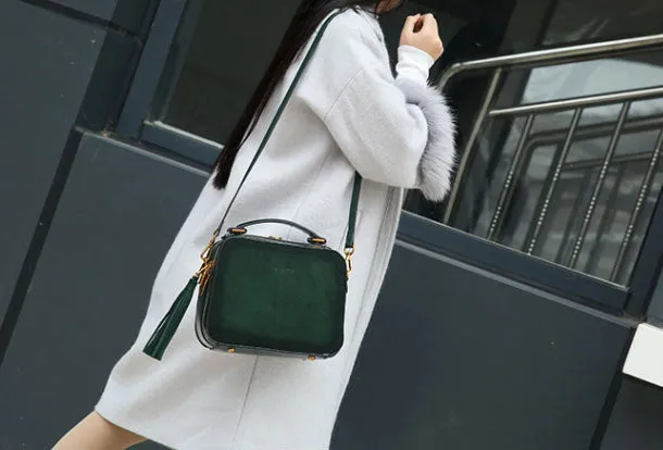 Brown Genuine Leather handbag shoulder bag for women leather Side bag