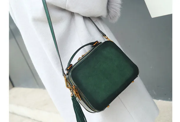 Brown Genuine Leather handbag shoulder bag for women leather Side bag