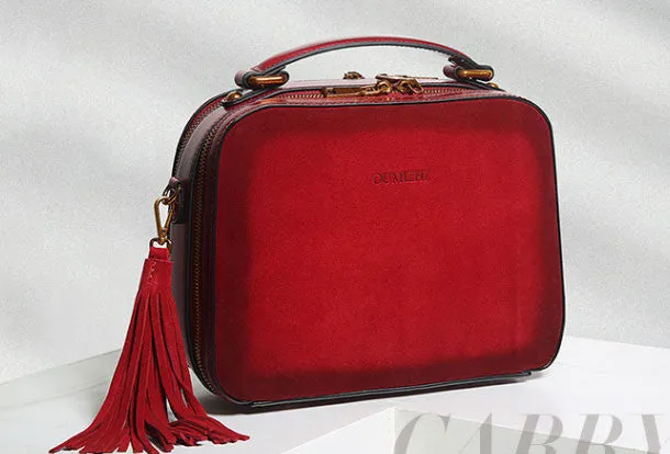 Brown Genuine Leather handbag shoulder bag for women leather Side bag