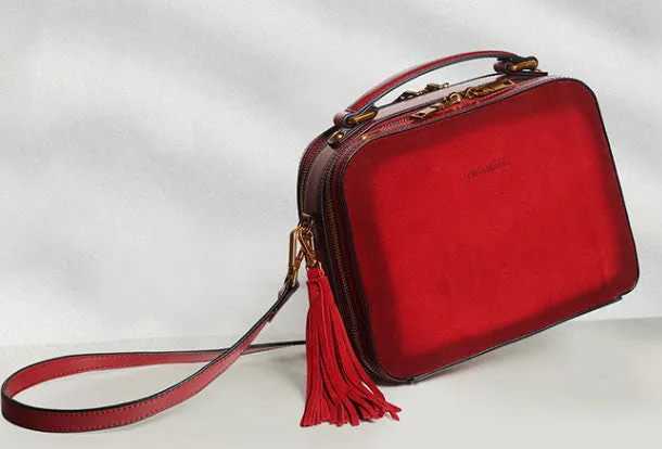 Brown Genuine Leather handbag shoulder bag for women leather Side bag