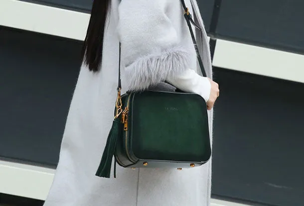 Brown Genuine Leather handbag shoulder bag for women leather Side bag