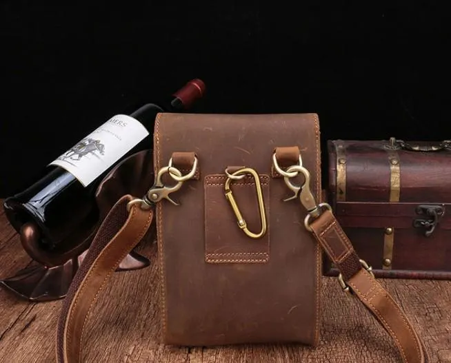Brown Leather Small Belt Pouch Belt Bag Small Shoulder Bag Waist Bag For Men