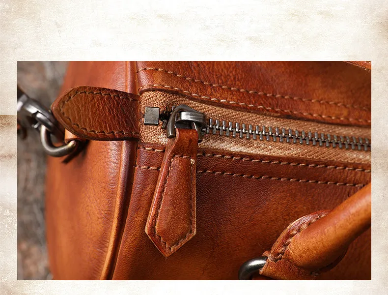 Brown Leather Womens Barrel Handbag Handmade Barrel Handbag Crossbody Purse for Ladies
