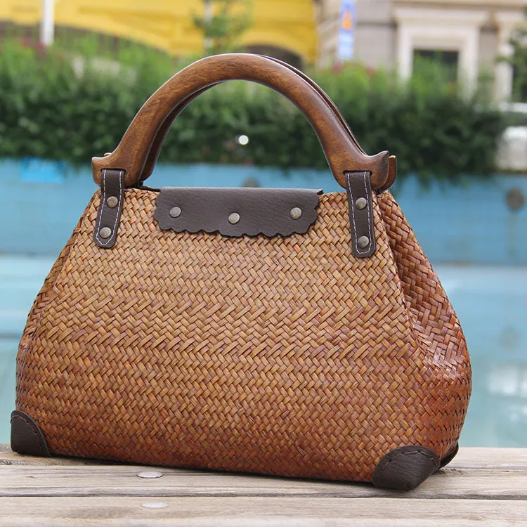 Brown Vintage Leather Ladies Satchel Handbag Black Shoulder Bag Purse for Women