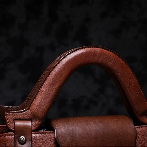 Brown Vintage Leather Ladies Satchel Handbag Black Shoulder Bag Purse for Women