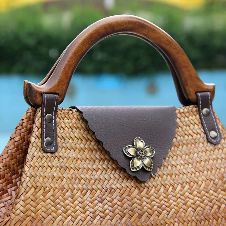 Brown Vintage Leather Ladies Satchel Handbag Black Shoulder Bag Purse for Women