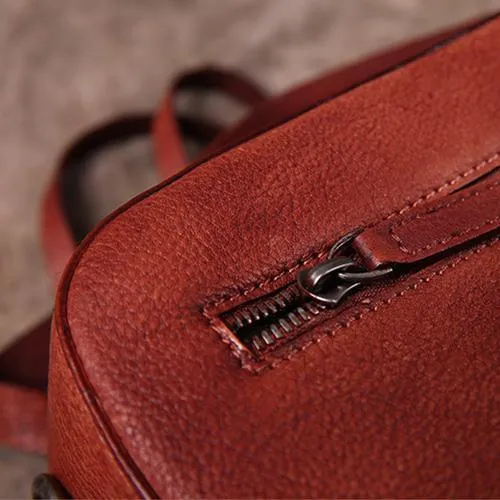 Brown Vintage Womens Leather Purse Tassel Handbag Red Shoulder Bag Crossbody Purses for Ladies