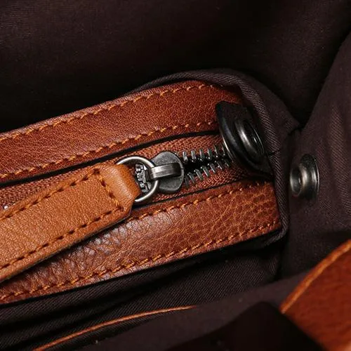 Brown Womens Vintage Leather Square Handbag Purse Black Crossbody Purse for Ladies