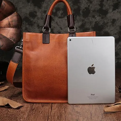 Brown Womens Vintage Leather Square Handbag Purse Black Crossbody Purse for Ladies