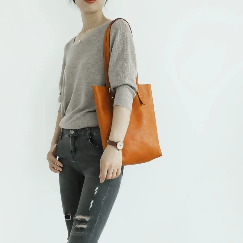 Brown Womens Leather Small Tote Purse Womens Tote Shoulder Bag for Ladies
