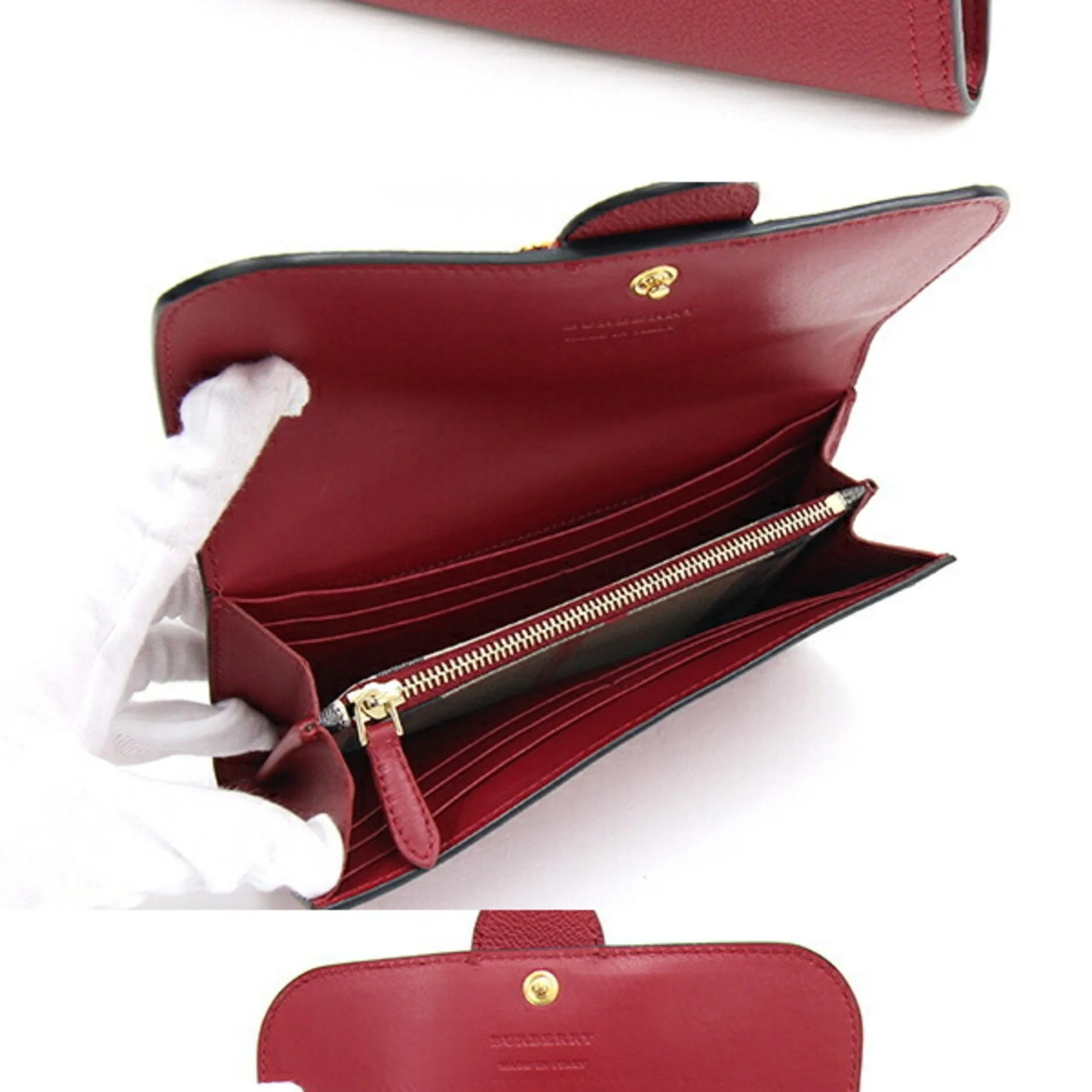 Burberry Leather Long Wallet (Bi-Fold) (Pre-Owned)