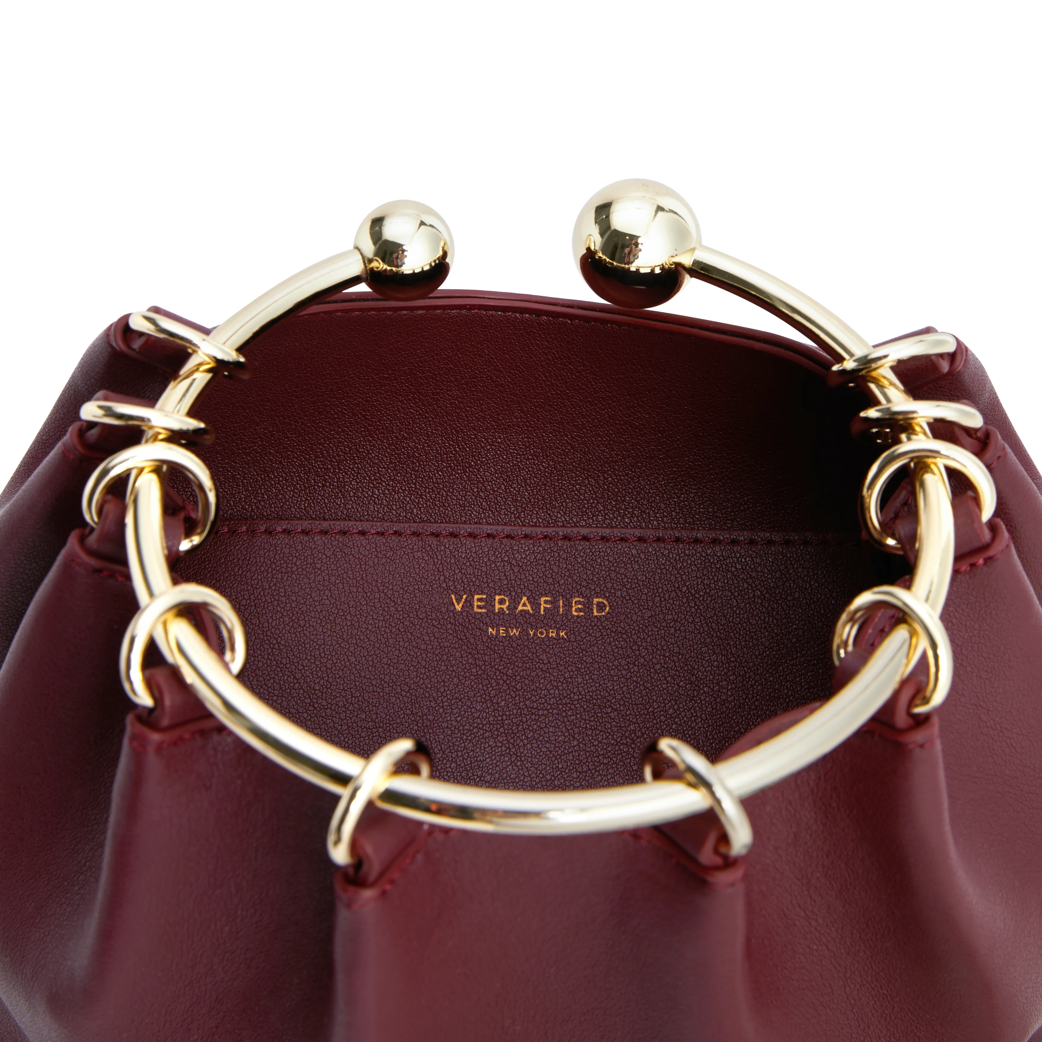 Burgundy Ring Handle Bag