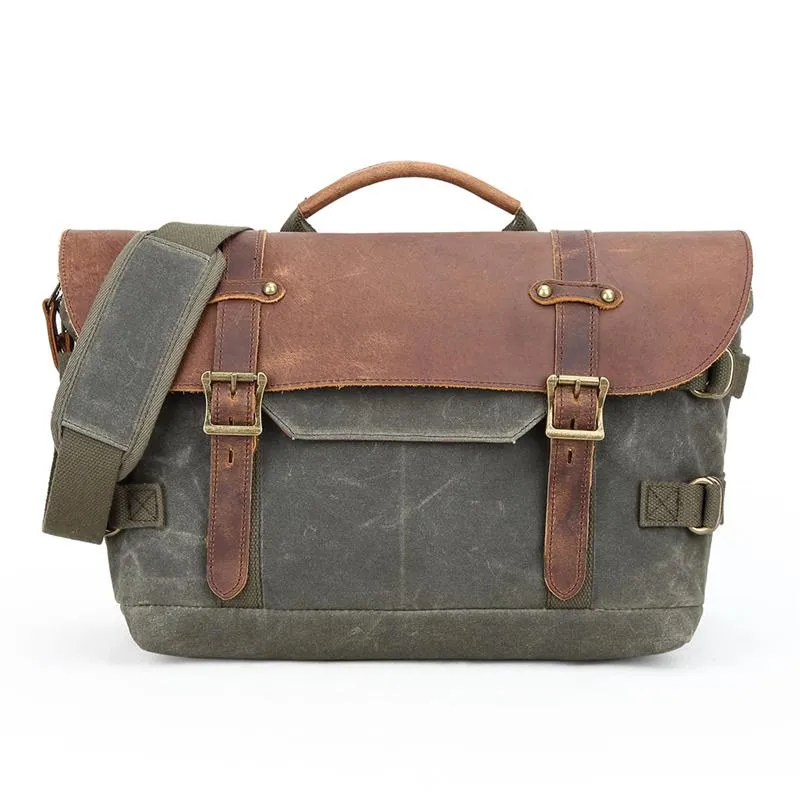Canvas Leather Mens 14???? CANON CAMERA Messenger Bag NIKON CAMERA Side BAG DSLR CAMERA BAG
