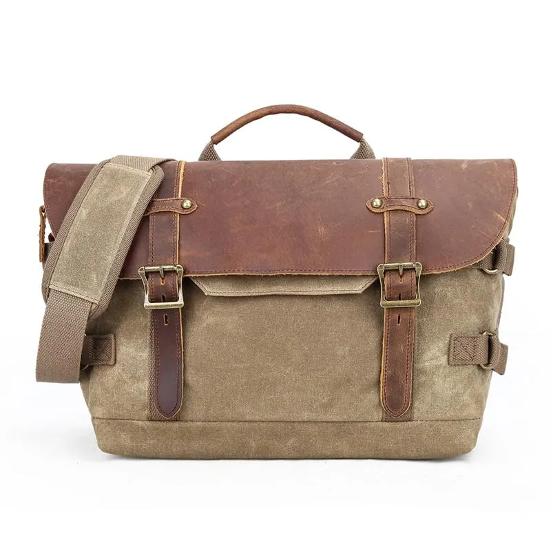 Canvas Leather Mens 14???? CANON CAMERA Messenger Bag NIKON CAMERA Side BAG DSLR CAMERA BAG