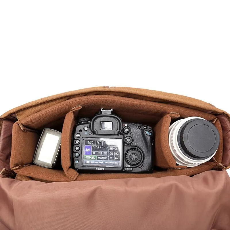 Canvas Leather Mens 14'' Waterproof Army Green CANON CAMERA Khaki Messenger Bag NIKON CAMERA Side BAG DSLR CAMERA BAG