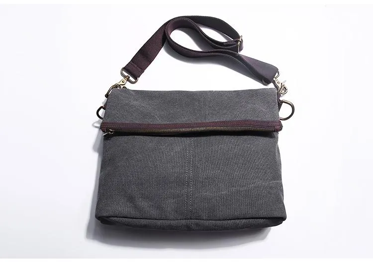 Canvas Mens 13??Side Bag Courier Bag Gray Postman Bag Messenger Bag for Men