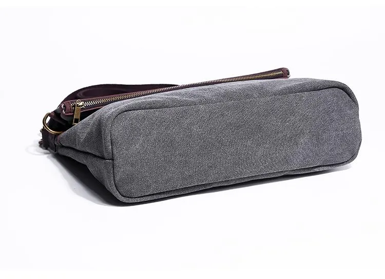 Canvas Mens 13??Side Bag Courier Bag Gray Postman Bag Messenger Bag for Men