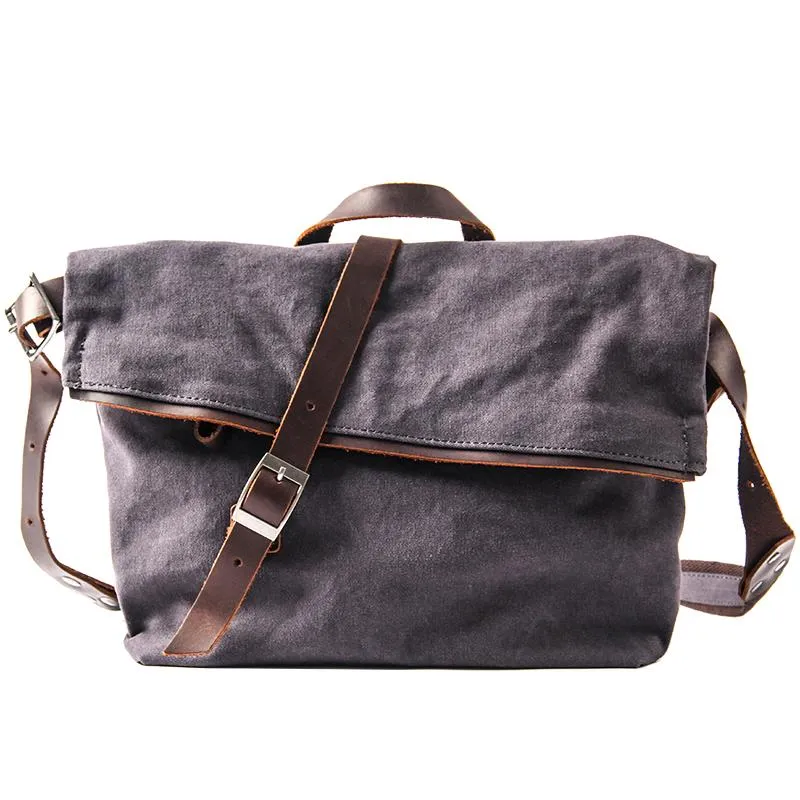 Canvas Mens Casual Beige 12???? Courier Bag Shoulder Bag Side Bag Messenger Bag for Men