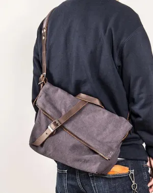 Canvas Mens Casual Beige 12???? Courier Bag Shoulder Bag Side Bag Messenger Bag for Men
