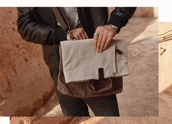 Canvas Mens Cool Messenger Bag Shoulder Bag Handbag Tote Bag For Men