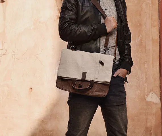 Canvas Mens Cool Messenger Bag Shoulder Bag Handbag Tote Bag For Men